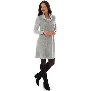 Apt. 9 Fleecy heather grey long sleeve cowl neck swing dress Sz M with pockets